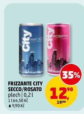 FRIZZANTE CITY SECCO plech, 0,2 l