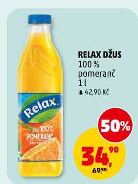 RELAX DŽUS 100% pomeranč, 1 l
