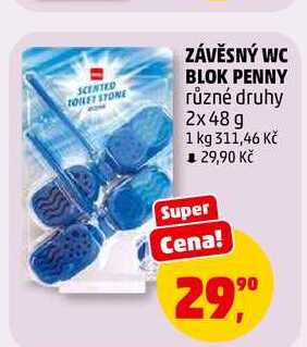 ZÁVĚSNÝ WC BLOK PENNY, 2x 48 g
