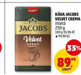 KÁVA JACOBS VELVET CREMA mletá, 250 g