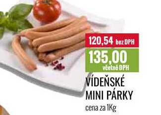 VÍDEŇSKÉ MINI PÁRKY cena za 1Kg