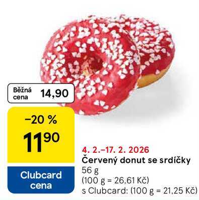 Červený donut se srdíčky, 56 g  