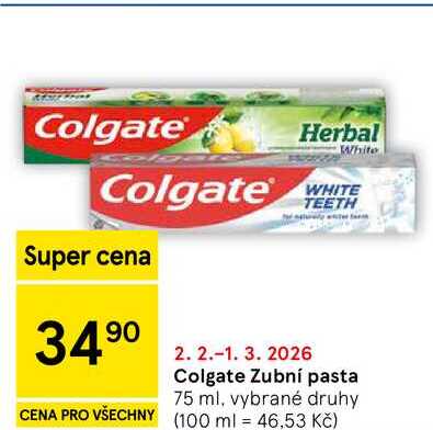 Colgate Zubní pasta, 75 ml, vybrané druhy