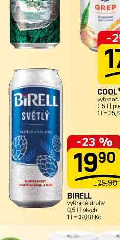 BIRELL vybrané druhy 0,5l, plech