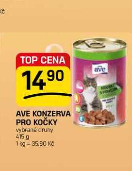 AVE KONZERVA PRO KOČKY vybrané druhy 415 g 