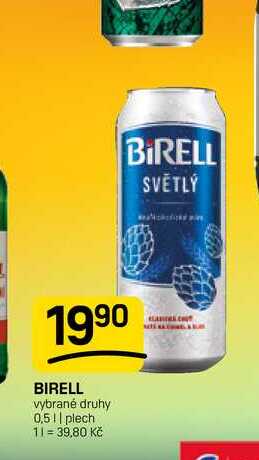 BIRELL vybrané druhy 0,5l plech