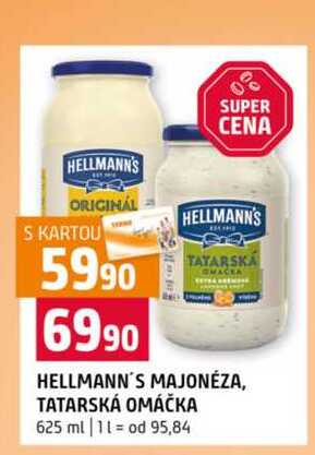 HELLMANN'S MAJONÉZA, TATARSKÁ OMÁČKA 625 ml