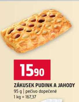 ZÁKUSEK PUDINK A JAHODY 95 g pečivo dopečené 