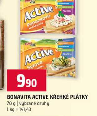 BONAVITA ACTIVE KŘEHKÉ PLÁTKY 70 g vybrané druhy