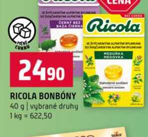 RICOLA BONBONY 40 g vybrané druhy 