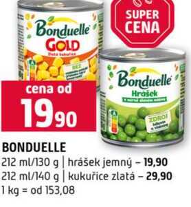BONDUELLE ZDRO 212 ml/130 g hrášek jemný 212 ml/140 g kukuřice zlatá 
