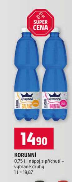 KORUNNÍ 0,75l nápoj s příchutí vybrané druhy 