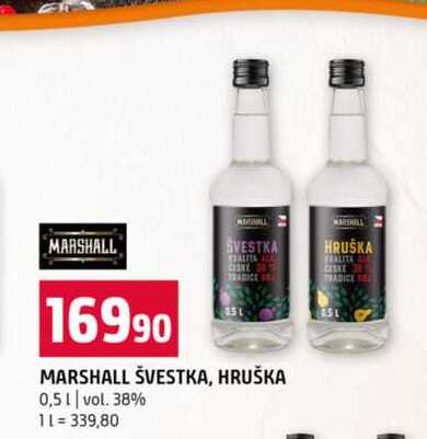 MARSHALL ŠVESTKA, HRUŠKA 0,5l vol. 38% 