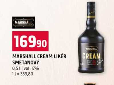 MARSHALL CREAM LIKÉR SMETANOVÝ 0,5l vol. 17% 