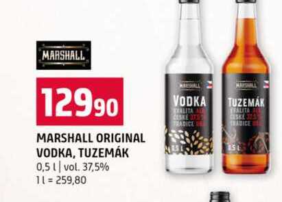 MARSHALL ORIGINAL VODKA, TUZEMÁK 0,5l vol. 37,5% 