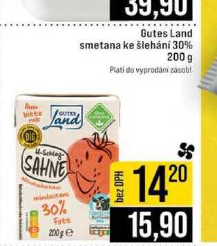 Gutes Land smetana ke šlehání 30% 200 g