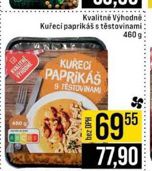 Kvalitně Výhodně Kuřecí paprikáš s těstovinami 460 g