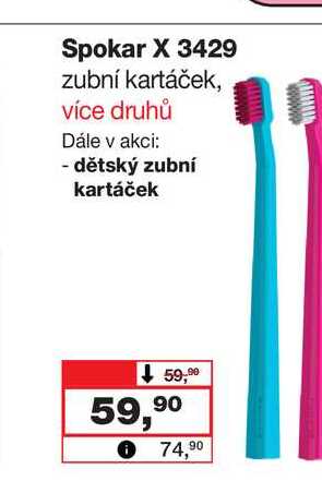 Spokar X 3429 zubní kartáček, více druhů 