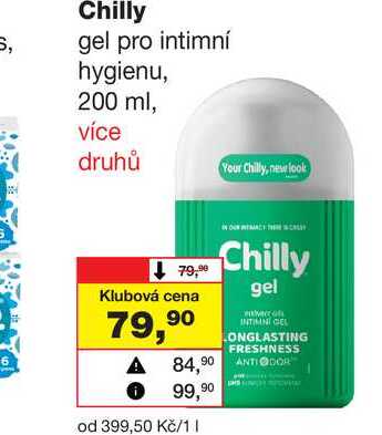 Chilly gel pro intimní hygienu, 200 ml