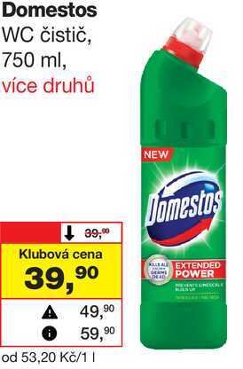 Domestos WC čistič, 750 ml