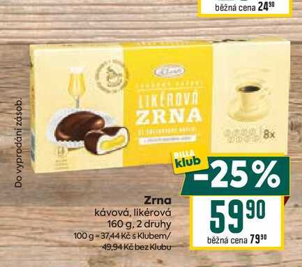 Zrna kávová, likérová 160 g