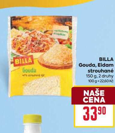 BILLA Gouda, Eidam strouhané 150 g