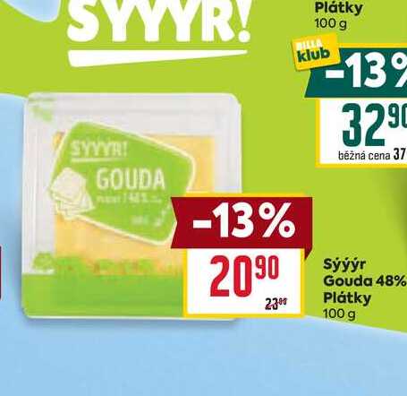 Sýýýr Gouda 48% Plátky 100 g 