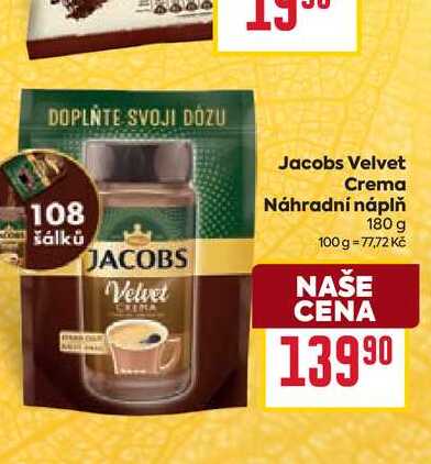 Jacobs Velvet Crema Náhradní náplň 180 g 