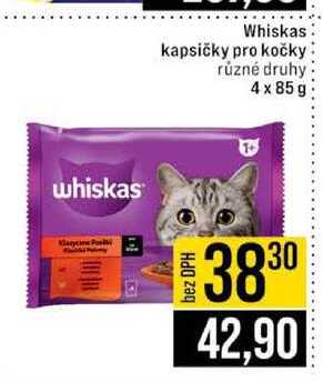 Whiskas kapsičky pro kočky různé druhy 4 x 85 g 