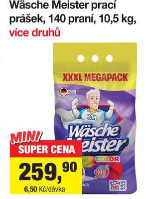 Wäsche Meister prací prášek, 140 praní, 10,5 kg