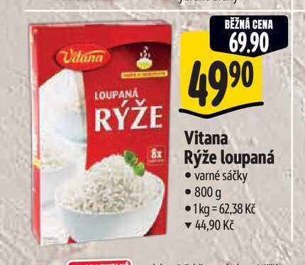   Vitana Rýže loupaná varné sáčky 800g  