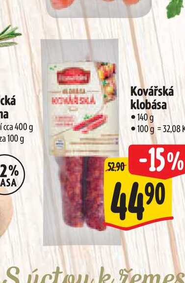   Kovářská klobása 140g  
