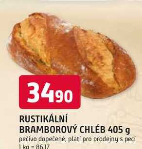 RUSTIKÁLNÍ BRAMBOROVÝ CHLÉB 405 g 
