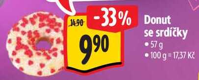 Donut se srdíčky, 57 g 
