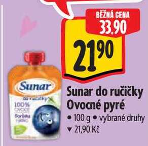 Sunar do ručičky Ovocné pyré, 100 g 