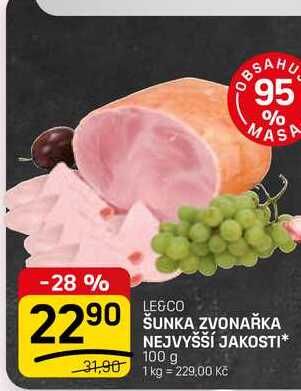 ŠUNKA ZVONAŘKA NEJVYŠŠÍ JAKOSTI 100 g