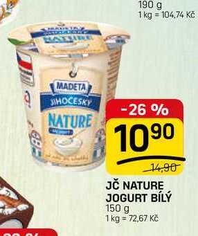 JČ NATURĘ JOGURT BÍLÝ 150 g 