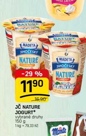 JČ NATURE JOGURT vybrané druhy 150 g