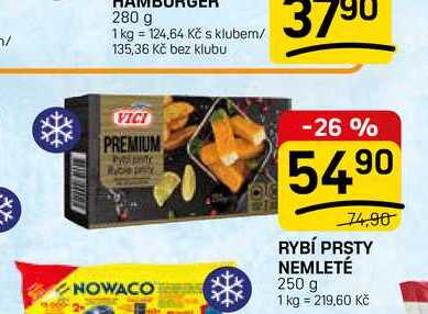 NOWACO RYBÍ PRSTY NEMLETÉ 250 g