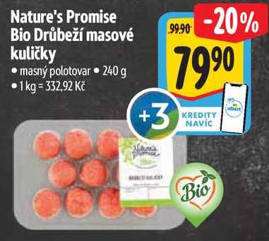 Nature's Promise Bio Drůbeží masové kuličky, 240 g