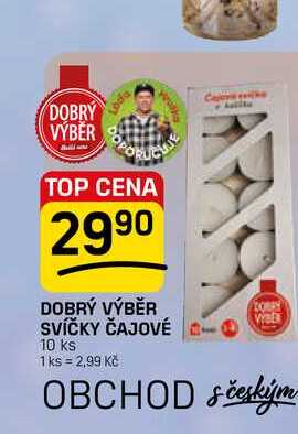 DOBRÝ VÝBĚR SVÍČKY ČAJOVÉ 10 ks