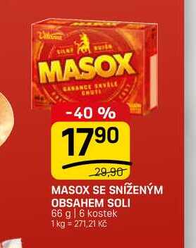 MASOX SE SNIŽENÝM OBSAHEM SOLI 66 g