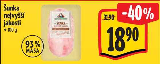 Šunka nejvyšší jakosti, 100 g
