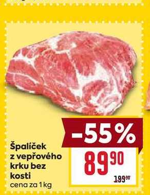 špalíček z vepřového krku bez kosti cena za 1 kg