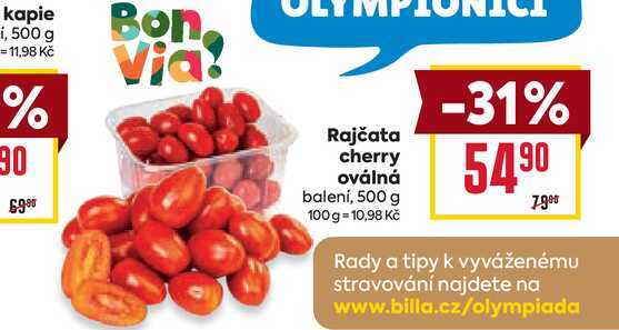 Rajčata cherry oválná balení, 500 g