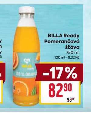 BILLA Ready Pomerančová šťáva 750 ml