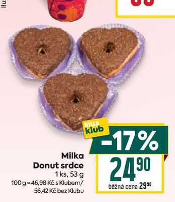 Milka Donut srdce 1 ks, 53 g 