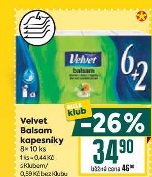 Velvet Balsam kapesníky 8x10 ks