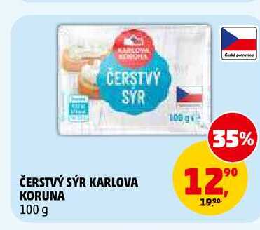 ČERSTVÝ SÝR KARLOVA KORUNA, 100 g