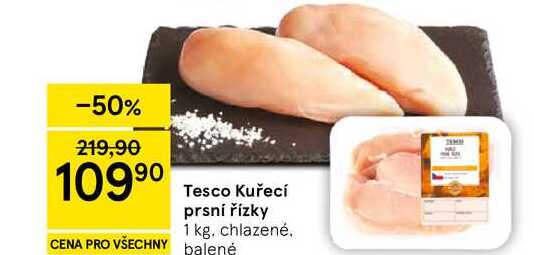 Tesco Kuřecí prsní řízky, 1 kg 